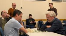 Tense final with people watching